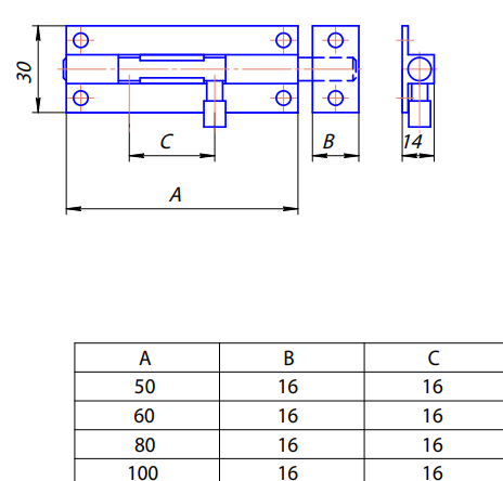 Шпингалет DB-05-50 CR  Апекс