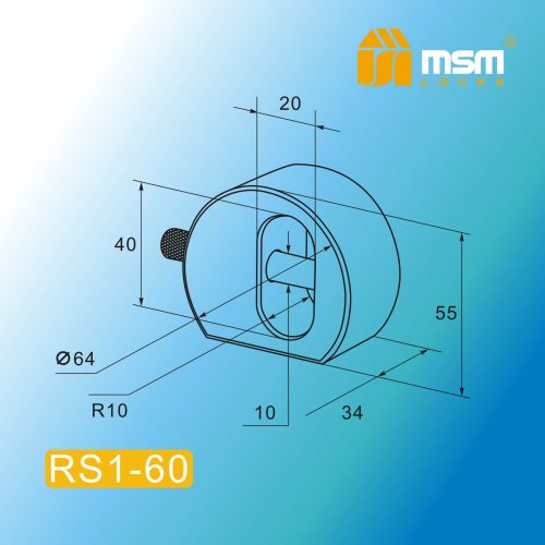 Замок навесной MSM RS1-60 Блистер