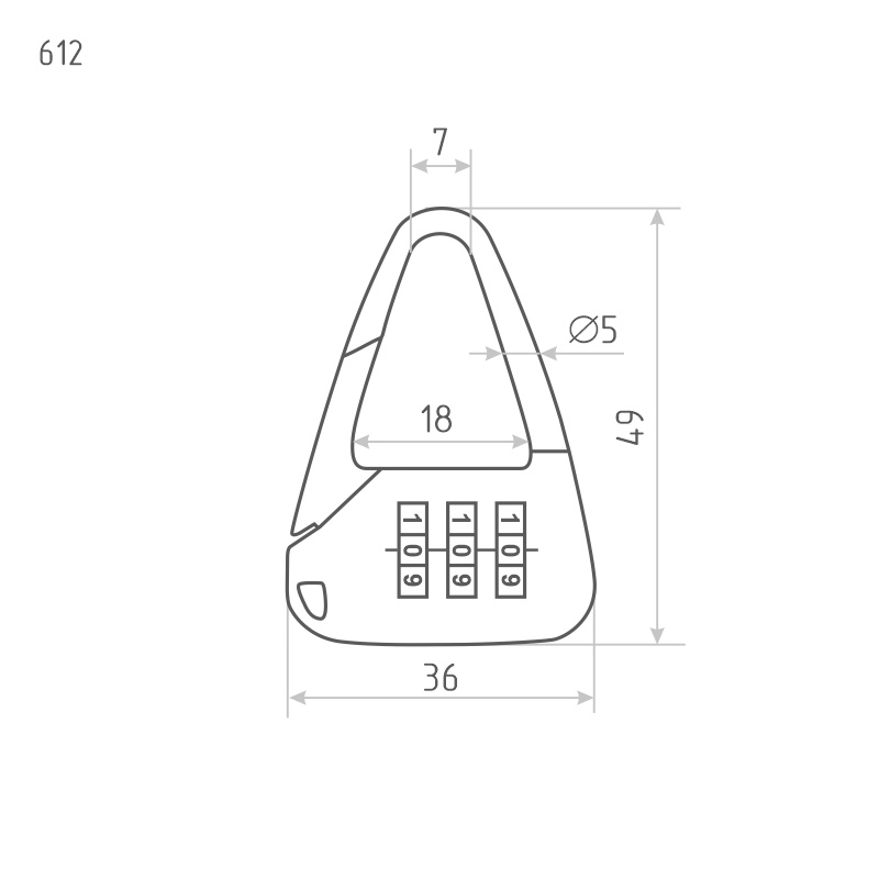 Н-М Замок навесной кодовый 612 (чёрный) Н-М Замок навесной кодовый 612 (чёрный)