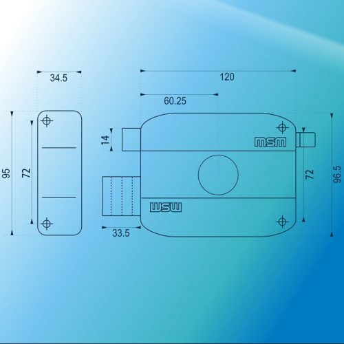 Замок накладной MSM RL25-I RL12-B BK (Чёрный)