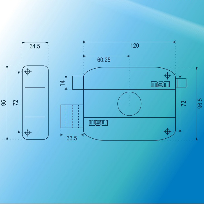 Замок накладной MSM RL25-I RL12-B BK (Чёрный) Замок накладной MSM RL25-I RL12-B BK (Чёрный)
