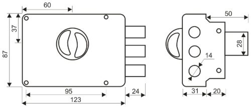 Аллюр Замок накладной ЗН 1-3-3