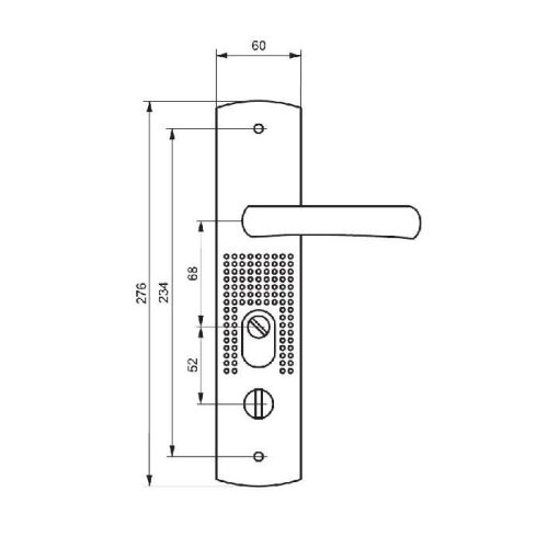 Стандарт  Ручка PH-CT222-R (универсальная) для кит. метал. дверей (правая)
