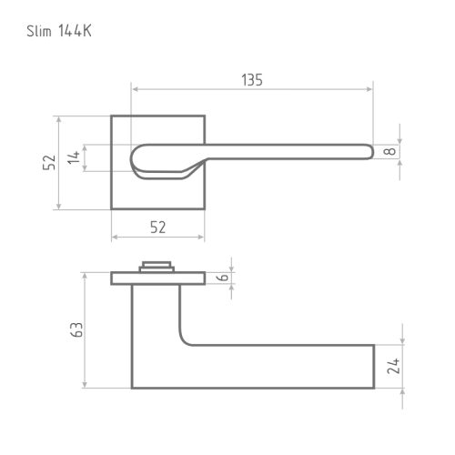 Н-М  Ручка дверная Slim 144К (чёрный)