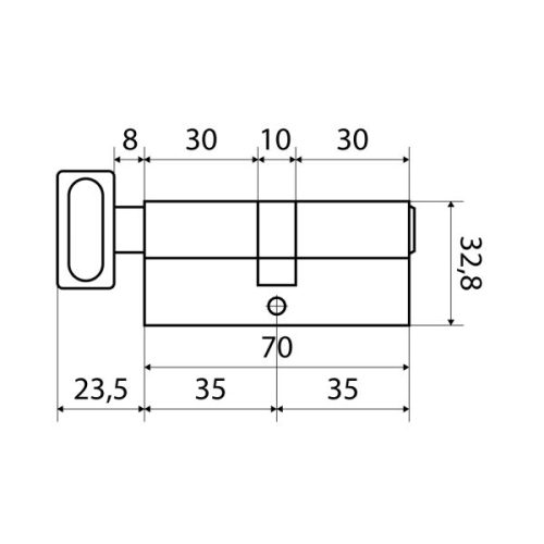 Стандарт Цилиндровый механизм MAX 70 (35х35В) SN 5 кл.перфо ключ/верт.
