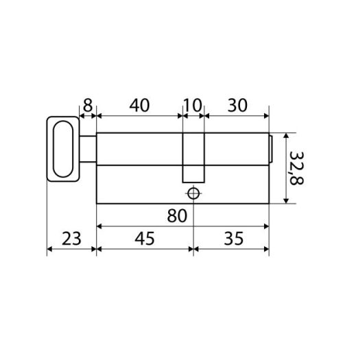 Стандарт Цилиндровый механизм MAX 80 (35х45В) SN 5 кл.перфо ключ/верт.