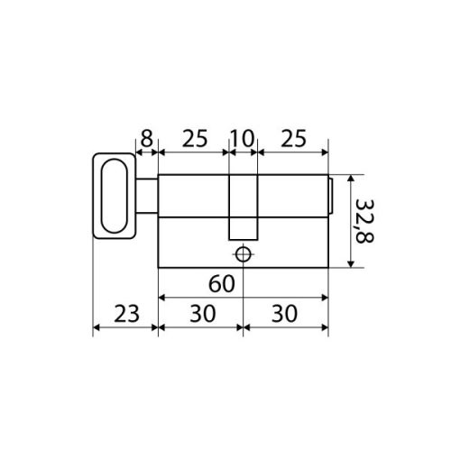 Стандарт Цилиндровый механизм MAX 60 (30х30В) SB 5 кл.перфо ключ/верт.