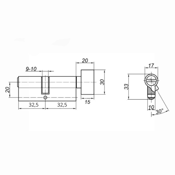 CK 5165 RF Цилиндровый механизм 65 мм, ключ/вертушка (хром) CK 5165 RF Цилиндровый механизм 65 мм, ключ/вертушка (хром)