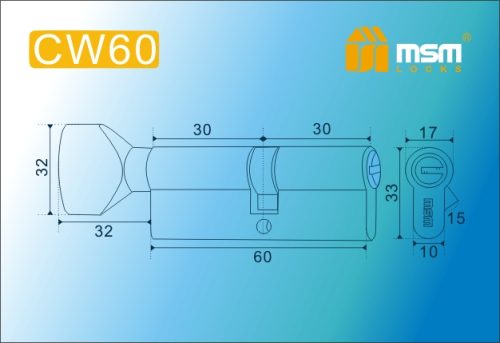 MSM Цилиндр перф. ключ-вертушка , CW 60 mm SN