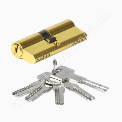 Стандарт Цилиндровый механизм F-01 75 (30х10х35) GР 5 кл. (золото) перфо ключ/ключ
