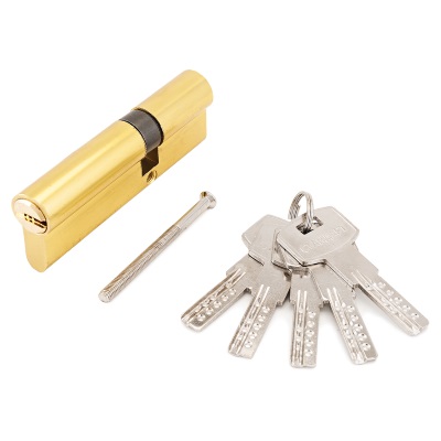 Стандарт Цилиндровый механизм F-01 85 (30х10х45) GР 5 кл. (золото) перфо ключ/ключ