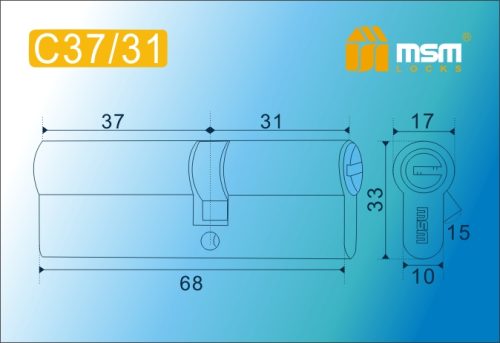 MSM Цилиндр перф. ключ-ключ , C 68 mm (37/31) РВ
