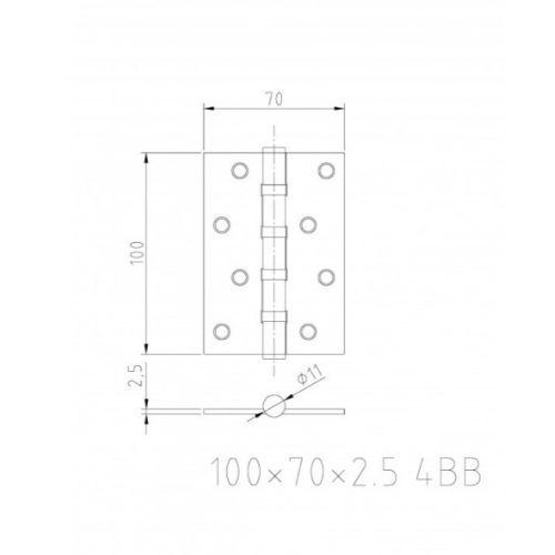 Петля Arsenal 100*70*2,5 4ВВ BLACK (черный)