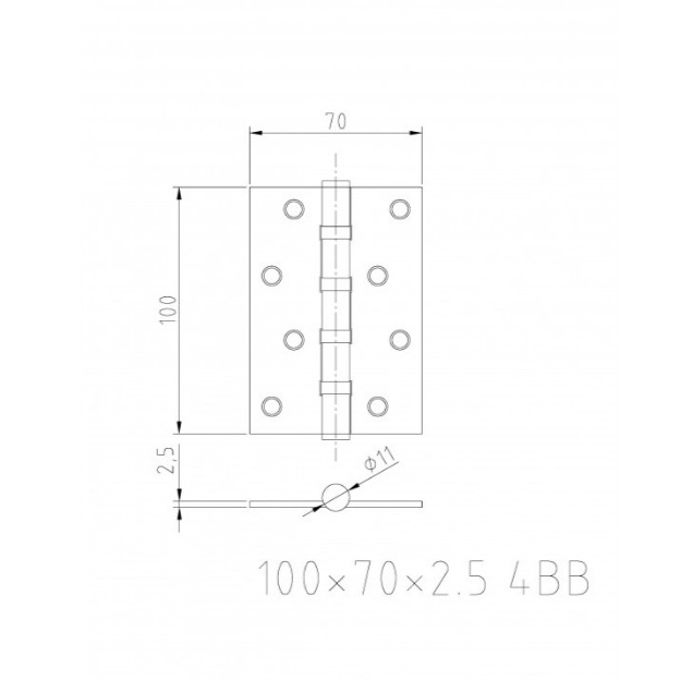 Петля Arsenal 100*70*2,5 4ВВ BLACK (черный) Петля Arsenal 100*70*2,5 4ВВ BLACK (черный)
