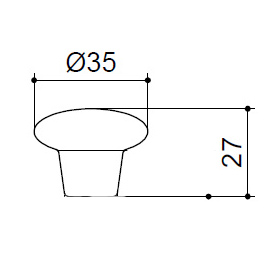 Ручка-кнопка мебельная KL-3312 d35 (без покрытия)