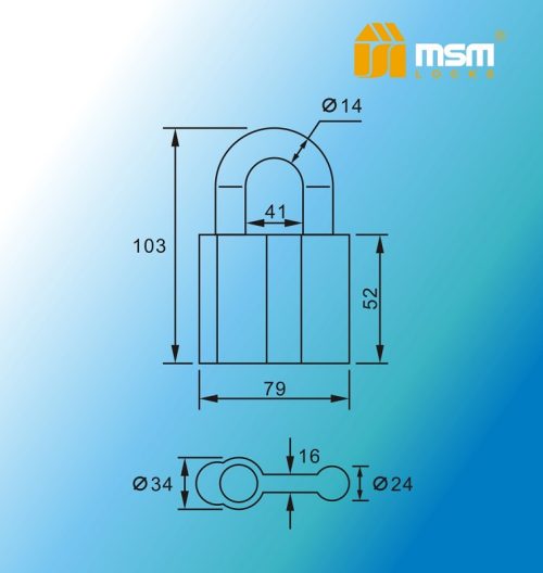 Замок навесной MSM TA2-80 Блистер